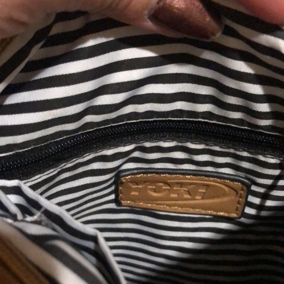 NEW WITHOUT TAG, brown with tassel synthetic leather bag - Picture 4 of 7